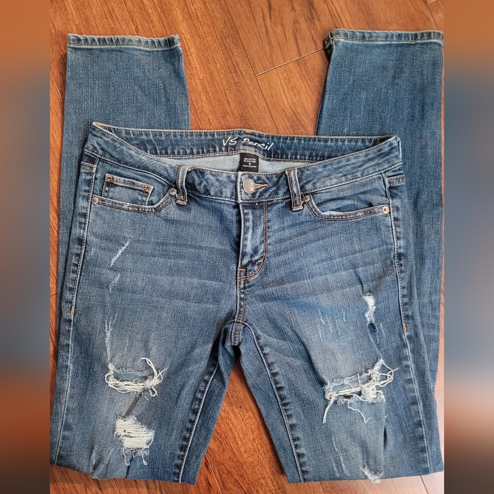 Victoria's Secret Distressed Blue Skinny Jeans Size 8